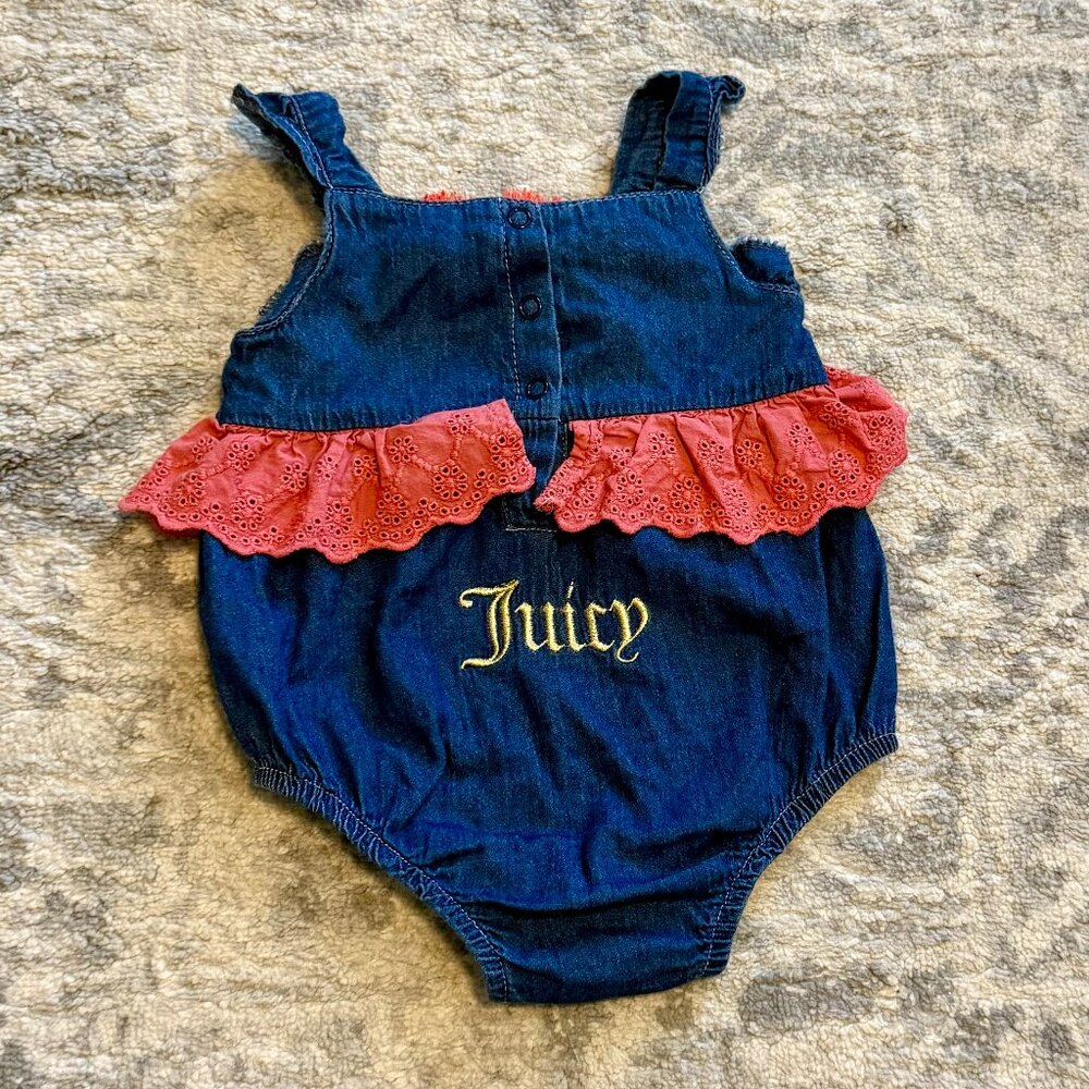 Juicy Couture Baby Girl Outfit – 6–9 Months – Denim Sleeveless Top & Bottom Set